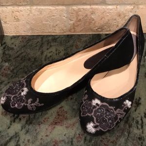 Cole Haan velvet embroidered ballet kitten heel8.5